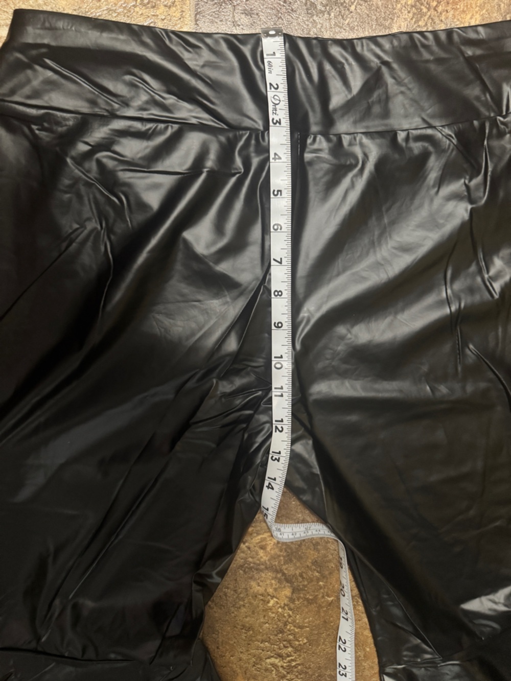Leather leggings flare pants size XL - Picture 6 of 10